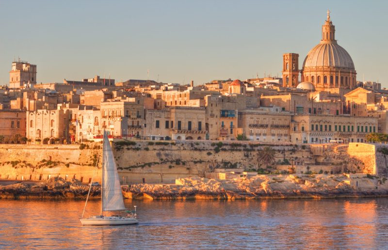 malta la valletta tramonto