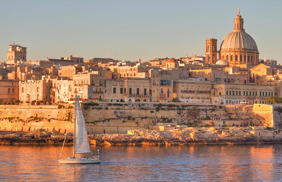 malta la valletta tramonto