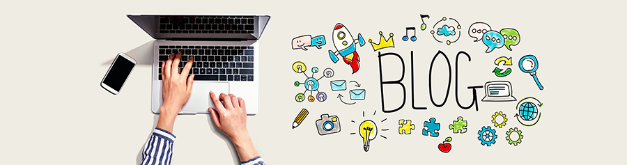 Blog with person using laptop