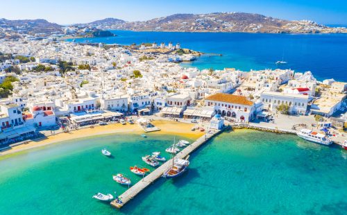 Grecia Panoramic view of Mykonos town, Mykonos Island, Greece