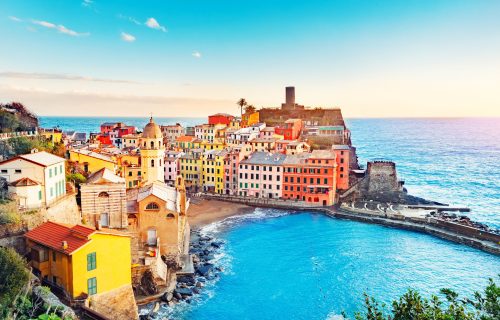 Panorama of Vernazza, national park Cinque Terre, Liguria, Italy Panorama of Vernazza, national park Cinque Terre, liguria Italy Europe. Colorful villages.